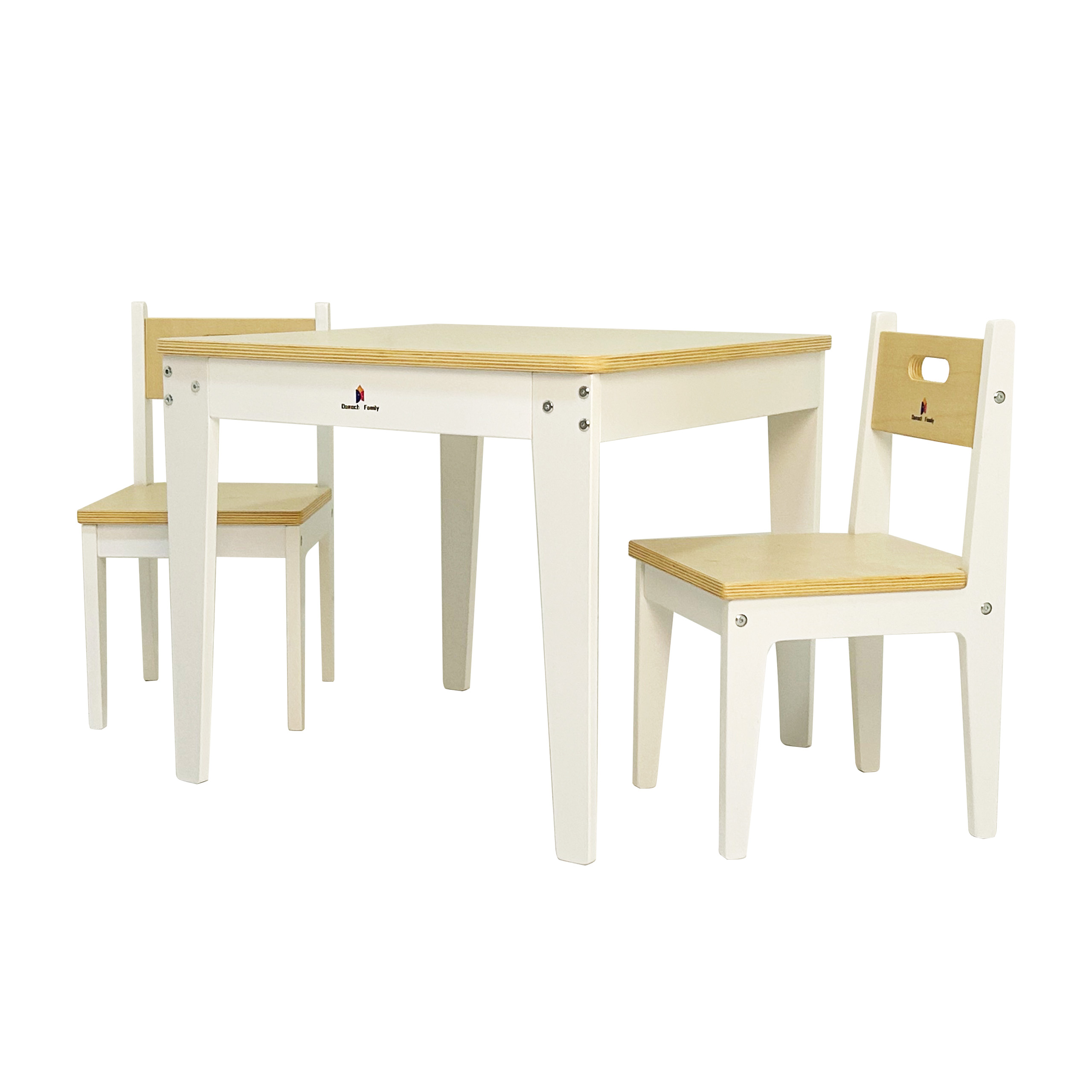 Damoch Family Wooden Kids Table and Chairs Set | Montessori Art & Craft Table with 2 Chairs | Kids Activity Play Table for Home and Kindergarten | Premium+ Educational Grade CPSC/REACH/CPC Certified.