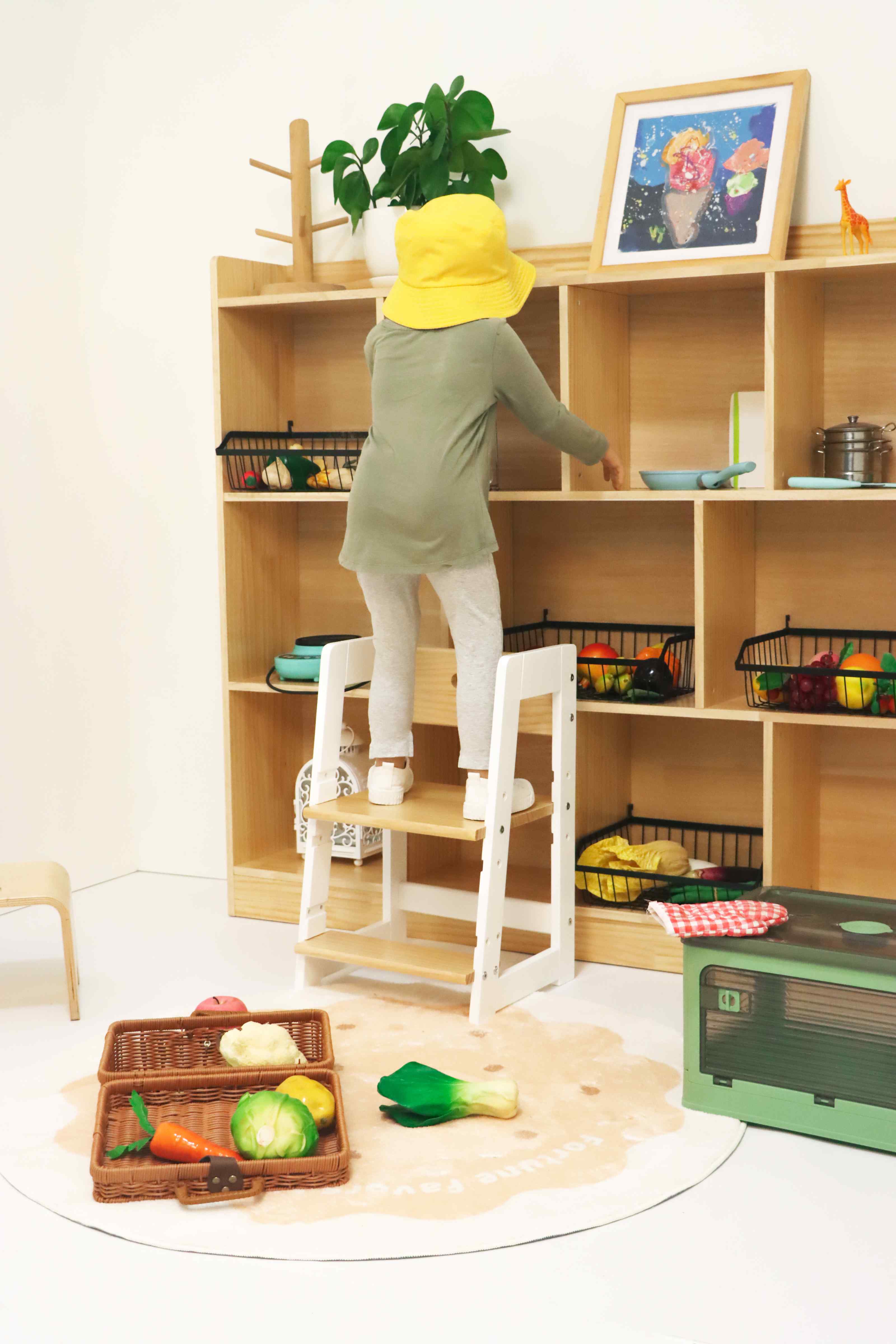 Multi-Functional Toddler Kitchen Step Stool – Portable Kid Standing Ladder Stool for Kitchen and Bathroom & Toddler Chair