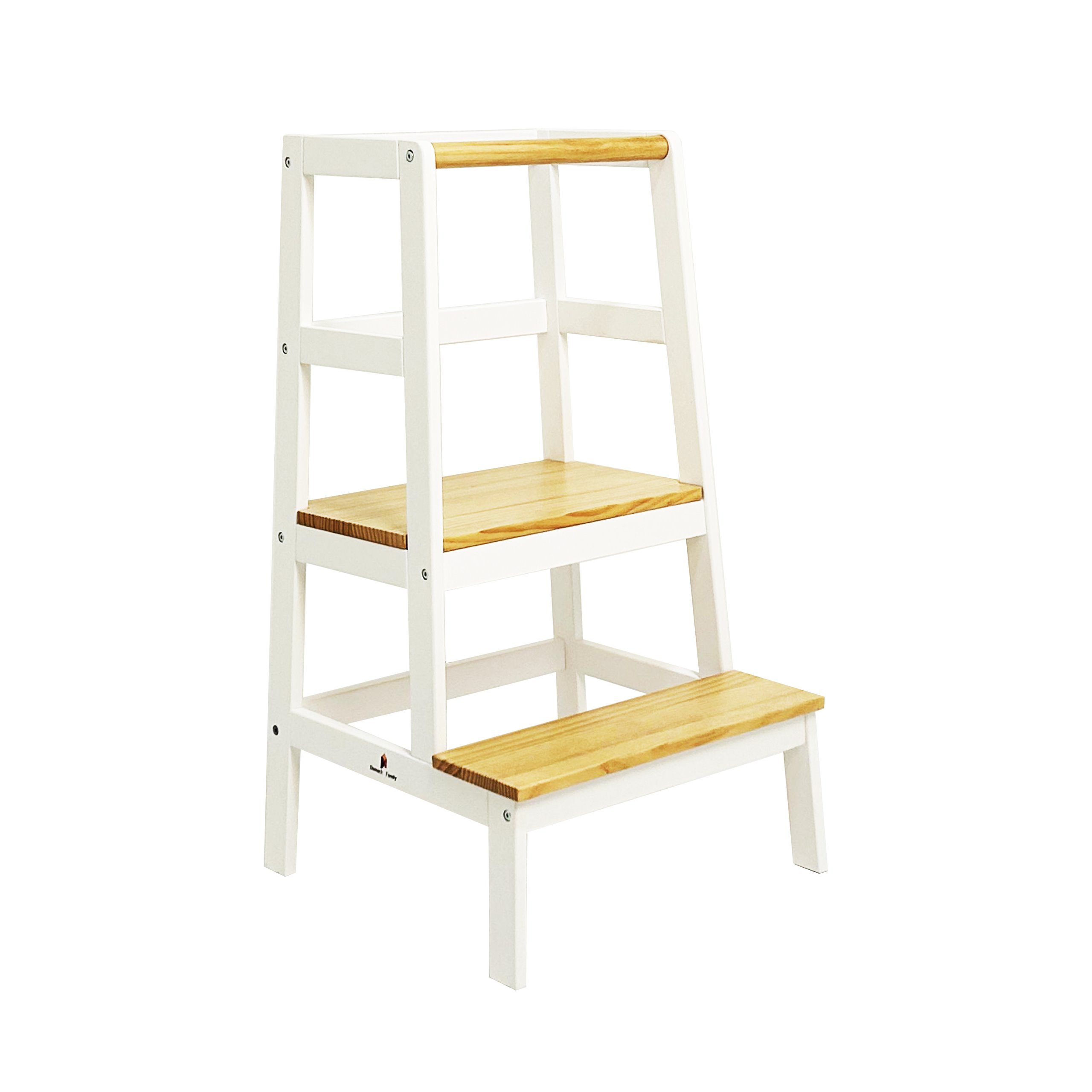 Damoch Family MOORE Toddler Kitchen Standing Tower - Kids Counter Step Stool with Safety Rail for Cooking, Washing Hands & Brushing Teeth | Premium Solid CPSC/REACH/CPC Certified
