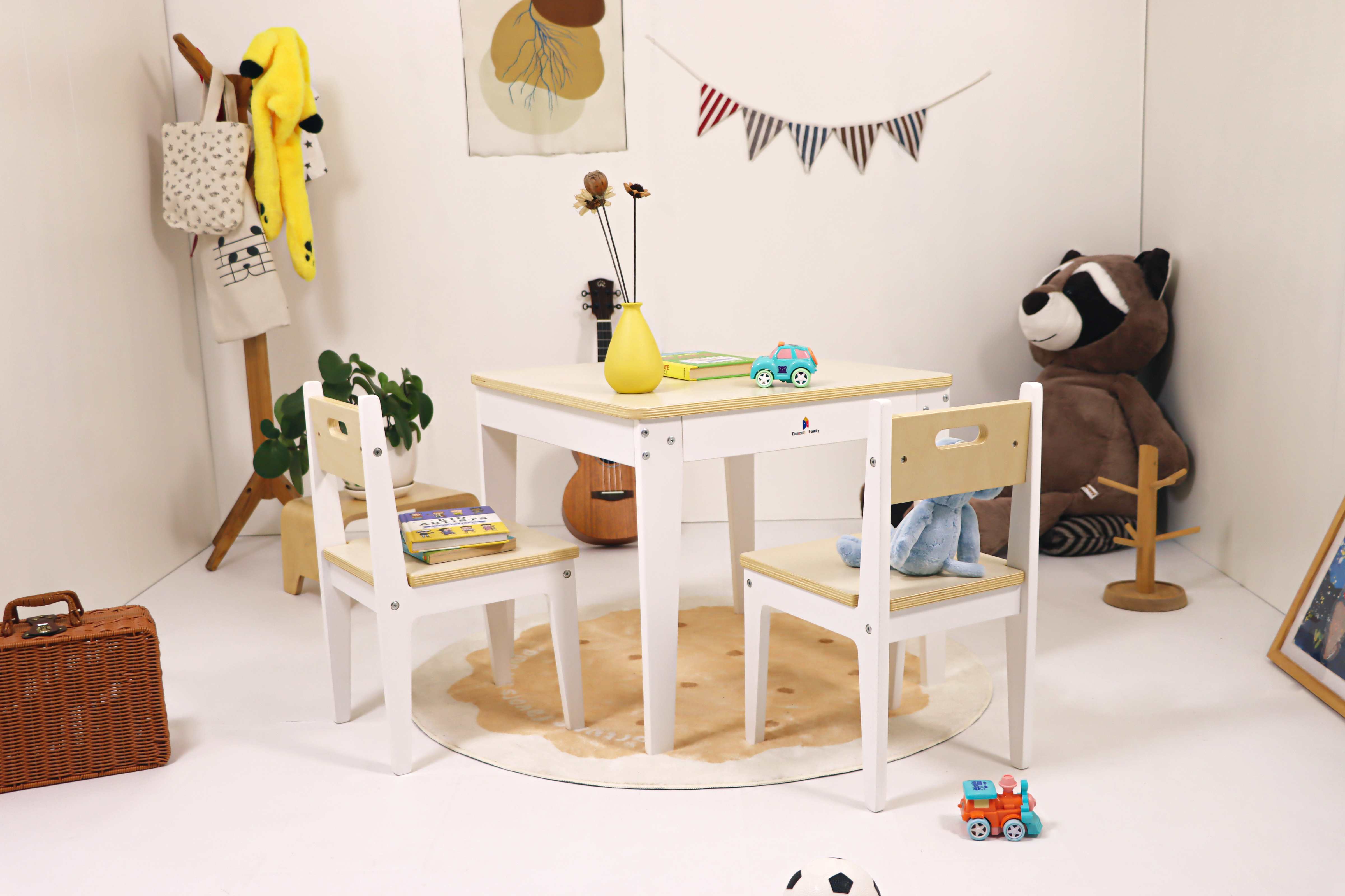 Kids Table & Chair Set – Premium Birch Plywood, Ages 2-6, Montessori-Friendly, Easy Assembly | Damoch Family